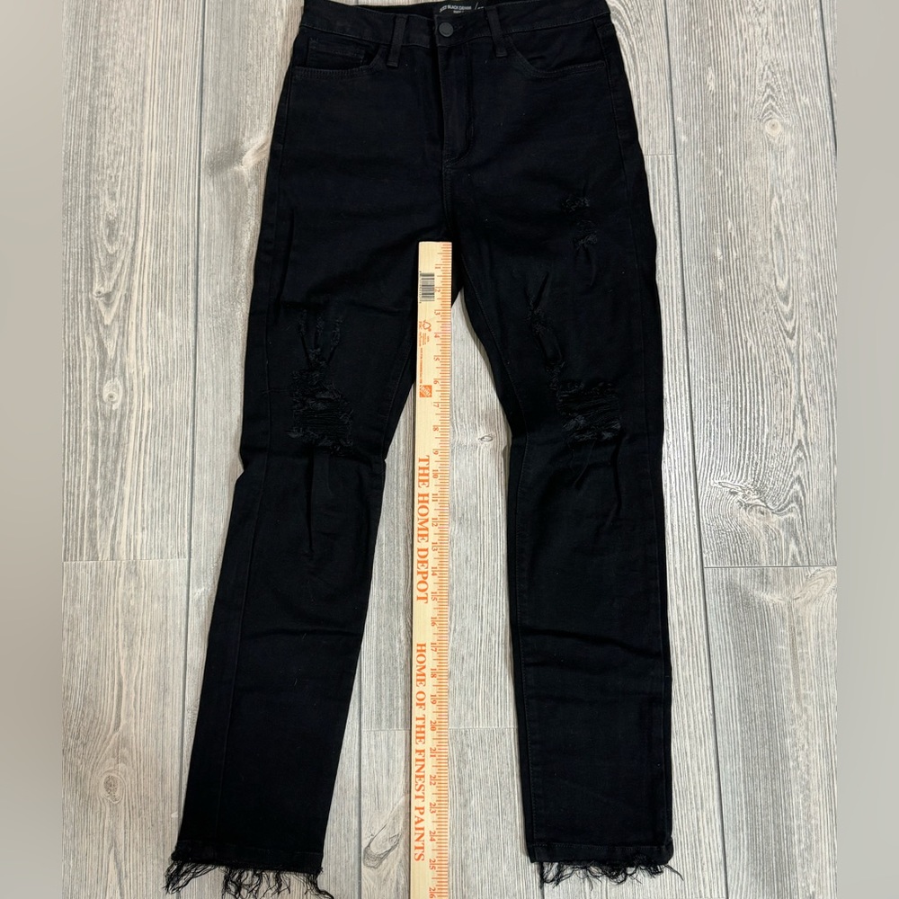 JBD High Rise Deconstructed Skinny Jean, Black Denim, Size 27, New without tags, - Picture 11 of 11